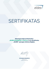 Sertifikatai, pažymėjimai ir kt.