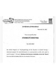 Sertifikatai, pažymėjimai ir kt.