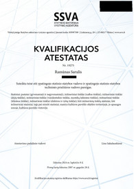 Sertifikatai, pažymėjimai ir kt.