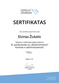 Sertifikatai, pažymėjimai ir kt.