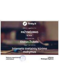 Sertifikatai, pažymėjimai ir kt.