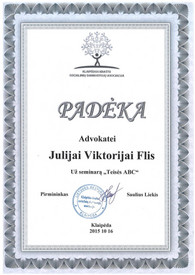 Sertifikatai, pažymėjimai ir kt.