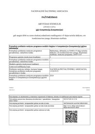 Sertifikatai, pažymėjimai ir kt.