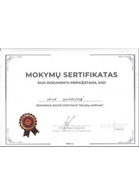Sertifikatai, pažymėjimai ir kt.