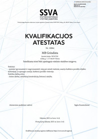 Sertifikatai, pažymėjimai ir kt.