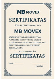 Sertifikatai, pažymėjimai ir kt.