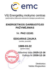 Sertifikatai, pažymėjimai ir kt.