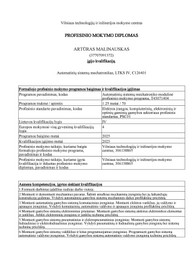 Sertifikatai, pažymėjimai ir kt.