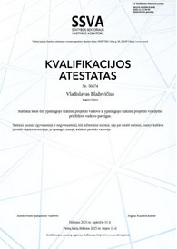 Sertifikatai, pažymėjimai ir kt.