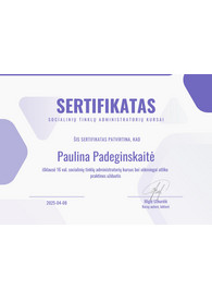 Sertifikatai, pažymėjimai ir kt.