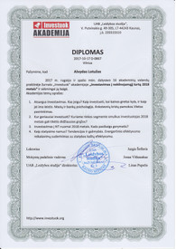 Sertifikatai, pažymėjimai ir kt.
