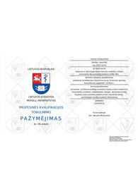 Sertifikatai, pažymėjimai ir kt.