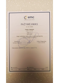 Sertifikatai, pažymėjimai ir kt.