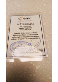 Sertifikatai, pažymėjimai ir kt.