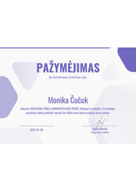 Sertifikatai, pažymėjimai ir kt.