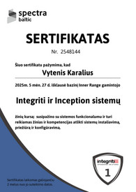 Sertifikatai, pažymėjimai ir kt.