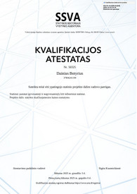 Sertifikatai, pažymėjimai ir kt.