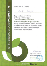 Sertifikatai, pažymėjimai ir kt.