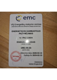 Sertifikatai, pažymėjimai ir kt.