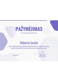 Sertifikatai, pažymėjimai ir kt.