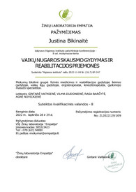 Sertifikatai, pažymėjimai ir kt.