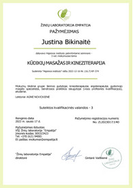 Sertifikatai, pažymėjimai ir kt.