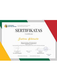 Sertifikatai, pažymėjimai ir kt.