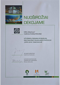 Sertifikatai, pažymėjimai ir kt.