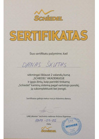 Sertifikatai, pažymėjimai ir kt.