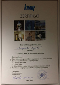 Sertifikatai, pažymėjimai ir kt.