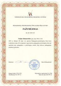 Sertifikatai, pažymėjimai ir kt.