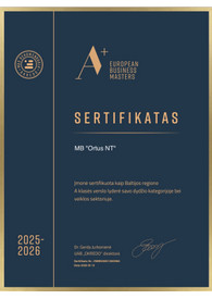 Sertifikatai, pažymėjimai ir kt.