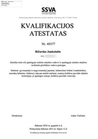 Sertifikatai, pažymėjimai ir kt.