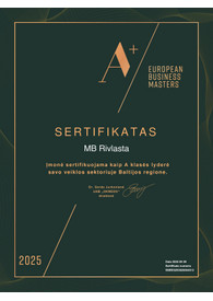 Sertifikatai, pažymėjimai ir kt.