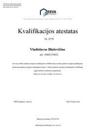 Sertifikatai, pažymėjimai ir kt.