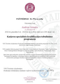 Sertifikatai, pažymėjimai ir kt.