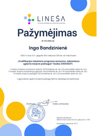 Sertifikatai, pažymėjimai ir kt.