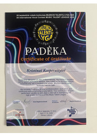 Sertifikatai, pažymėjimai ir kt.