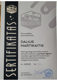 Sertifikatai, pažymėjimai ir kt.