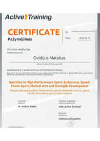 Sertifikatai, pažymėjimai ir kt.