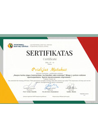 Sertifikatai, pažymėjimai ir kt.