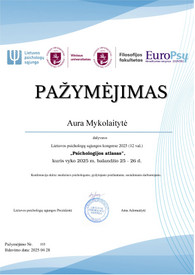Sertifikatai, pažymėjimai ir kt.