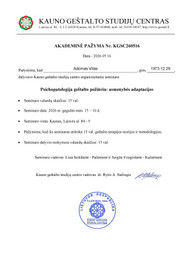 Sertifikatai, pažymėjimai ir kt.