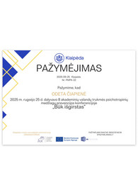 Sertifikatai, pažymėjimai ir kt.