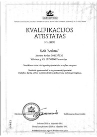 Sertifikatai, pažymėjimai ir kt.