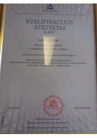 Sertifikatai, pažymėjimai ir kt.