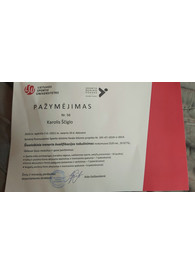 Sertifikatai, pažymėjimai ir kt.