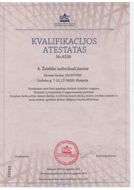 Sertifikatai, pažymėjimai ir kt.