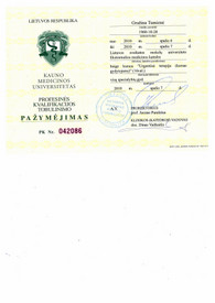 Sertifikatai, pažymėjimai ir kt.