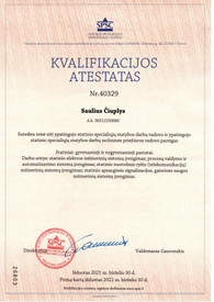 Sertifikatai, pažymėjimai ir kt.